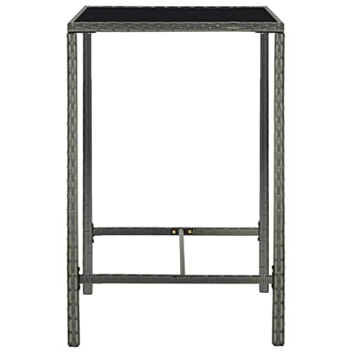 Table de bar de jardin compacte 70x70cm solution gain de place pour balcon gris