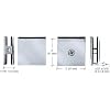 C.R. LAURENCE SCU4BSC CRL Brushed Satin Chrome Square Style Hole-in-Glass Fixed Panel U-Clamp