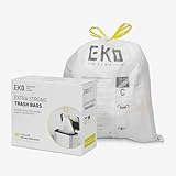 EKO - Bolsas de Basura Pequeñas 10-15 L | 80 Unidades | Con Cordón Resistente, Ideales para Baño y Oficina, Blancas - Código C