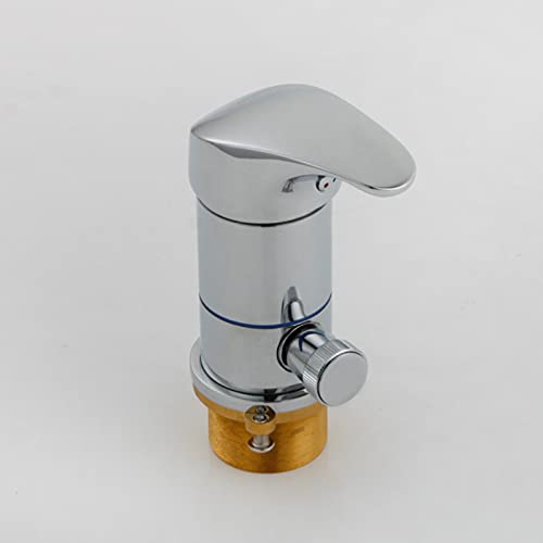 Robinet de lavabo divisé 3 trous à LED avec mitigeur cuivre et douchette - 6