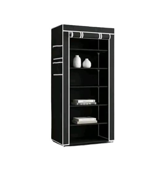 Multi Tier Foldable Shoe Rack with Cover for Neat and Clean Storage Arrangement Black-image-36