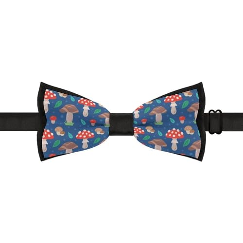 GoasNei Cute Mushrooms And Leaves Pattern Bow Tie for Men Adjustable Necktie Funny Tie Neck Ties for Weddings Party