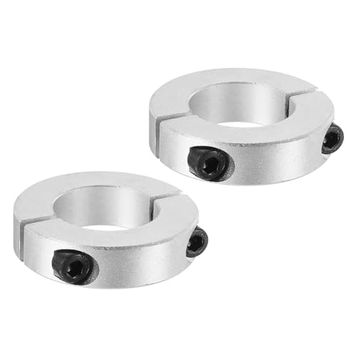 PATIKIL Foro 40mm Collare Albero a Morsetto Doppia Divisione 70mm OD 18mm Spessore, 2pz Collare di Bloccaggio in Lega di Alluminio con Vite Fissaggio per Industria Macchinari, Argento