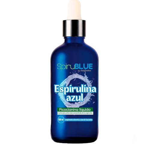 Ficocianina Líquida Ecológica 100 ml | Espirulina azul líquida | Concentrado Natural de Espirulina Azul | Cultivada en España | Extracción en Frío | Fácil Dosificar con Pipeta