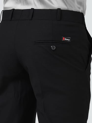 Image of Mc Henry Men's Solid Techno Flex 2-inch Waist Expandable Premium Luxurious Wrinkle Free Slim Fit Trousers