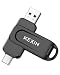 Produktbild KEXIN USB C Stick 64GB USB Stick 3.0 OTG 64 GB Speicherstick C Dual Memory Flash Drive 2-in-1 Flash Laufwerk für PC, Auto, iPhone 15/16 Schwarz