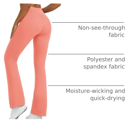 Image of Flare Leggings for Women with Pockets 2pack High Waisted Crossover Flare Leggings Bootcut Yoga Pants