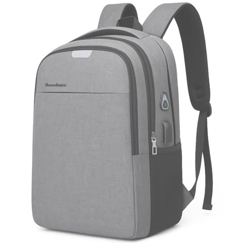 Mochila Executiva Unissex para Notebook até 15.6” - com Entrada USB e Passa-fio para fone – Ideal para Faculdade, Trabalho e Viagens – Antifurto, Resistente e Confortável (Cinza)