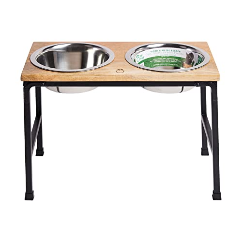 GF Pet WOOD & METAL FEEDER – Premium Mango Wood Feeder with Metal Stand, 2 Stainless Steel Bowls for Food or Water included, Perfect for Dogs, Cats and Pets of Any Size, for Home or Office (TALL) GF Pet WOOD & METAL FEEDER – Premium Mango Wood Feeder with Metal Stand, 2 Stainless Steel Bowls for Food or Water included, Perfect for Dogs, Cats and Pets of Any Size, for Home or Office (TALL)
