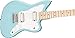 Squier Mini Jazzmaster Electric Guitar, Daphne Blue, Maple Fingerboard