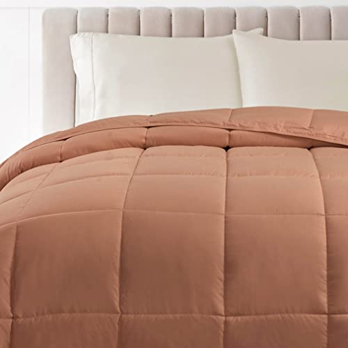 Superior Classic All-Season Down Alternative Comforter With Baffle Box Construction, Warm Filling - Twin Comforter, Camel #TOP4
