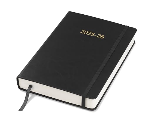 Wykeham's Executive 2025-26 Daily Journal Planner – Customization Available – Mid-Year Academic Diary (Black, 8.5"×5.5")
