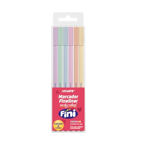 Marcador Fineliner Ponta 0.5mm Fini Candy Colors Estojo c/6 Cores