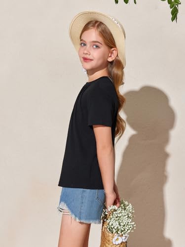 Image of Haloumoning Girls Pleated T Shirts Kids Summer Short Sleeve Fashion Tops Tees 5-14 Years