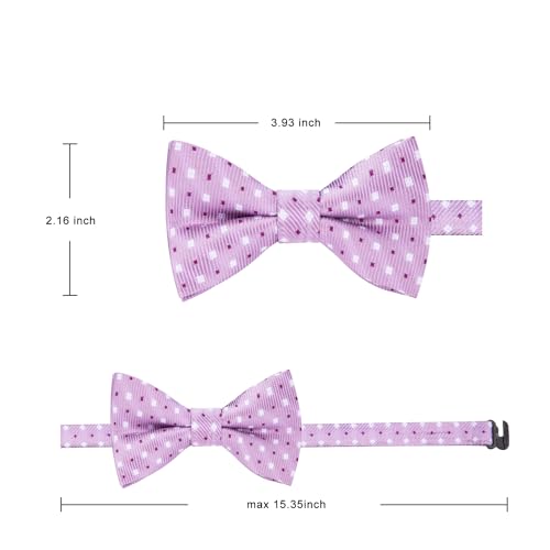 Image of HISDERN Bow Ties for Boys Pre Tied Toddler Bow Tie Adjustable Kids Bowties Clip On Fun Patterned Bowties for Wedding Party