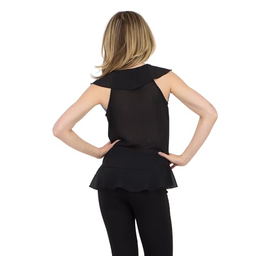 Forever 21 Women’s Paulette Top with Ruffle Trim Casual Feminine Trend Style, Black, Medium - Thumbnail 5