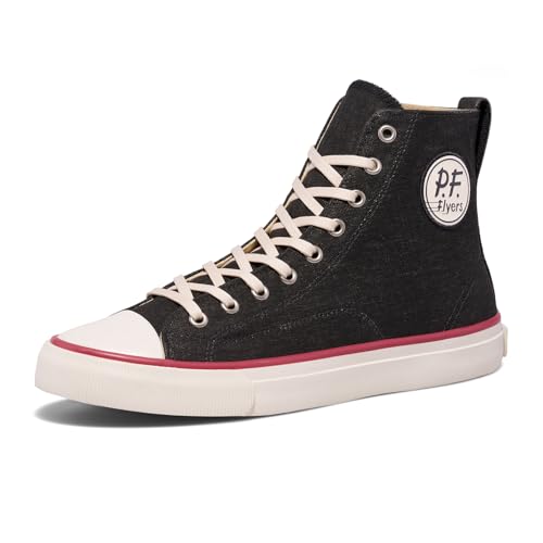 P.F. Flyers All-American Retro Black High Top Sneakers for Men and Women Vintage Canvas High-Top Casual Sneaker Unisex
