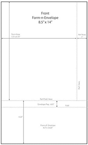 8-1/2 x 14 Blank Memo Size Form-N-Envelope, Detached w/Tear Off Strip - 7-1/2 x 9-3/4 (Box of 250)