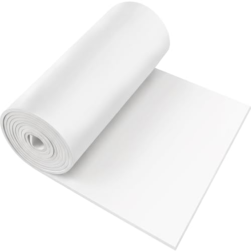 Adhesive Foam Padding Closed Cell EVA Foam Sheets Insulation Board Foam Sheet Pad with Sticky Back (1, White, 12x59x1/4 inch)