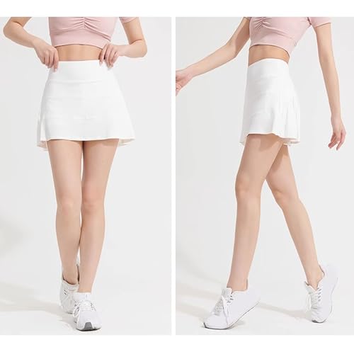 Bestgift Saia de tênis de corrida curta feminina fitness calça verão cintura alta respirável esporte