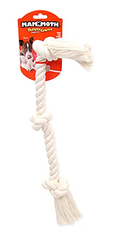 Mammoth Flossy Chews 100 Percent Natural Cotton Rope Dog Toys, Premium White Knot Dog Rope Toy, Interactive Dog Tug Toy - Image 2