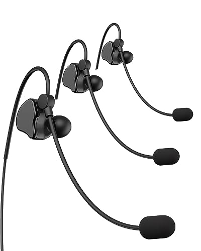 Maxquall Referee Headset Microphone V4 V6 FBIM 3PCS Newly Designed Football Coach Judger Arbitration Earhook Earpiece Soccer Earphone(3PCS R Earpieces)