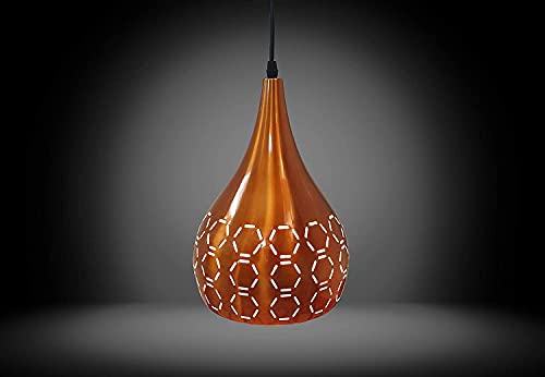 Image of GreyWings Modern OrangeDome Laser Cut Hanging Pendant Light for Ceiling - Aluminium, Drop, Antique Decor,(Bulb is not Included) Big Pack of 4