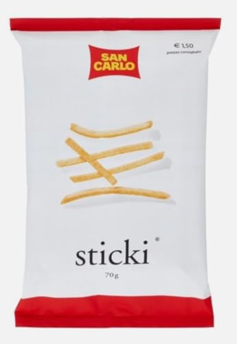 15 x 70g San Carlo Sticki, Gusto Classico, Patatine a Forma di Fiammifero, Snack Croccante