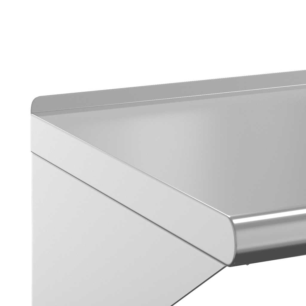 vidaXL Wandregal, Gewürzregal Erhöhte Kante, Hängeregal Schweberegal für Wohnzimmer Küche, Wandboard Regal Küchenregal, Silbern Edelstahl
