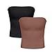 2Pack Womens Bandeau Bras Corset Sexy Hot Girl Strapless Crop Tank Tops Stretchy Comfy Seamless Bralettes Tube Top Brown&Black Small