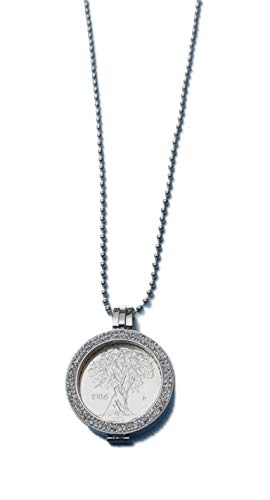Colgante moneda 500 liras de plata del Año de la Paz con cadena de 90 cm ajustable