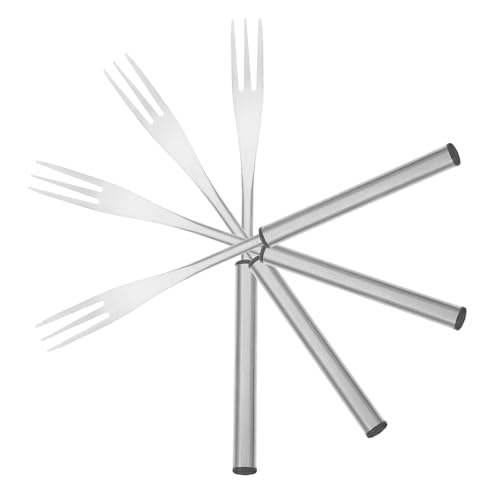 Homoyoyo Forchette da Fonduta in Acciaio Inox 4 Pezzi Forchette Lunghe per Formaggio e Cioccolato Punte a Tre Denti Utensili per Fonduta Barbecue e Marshmallow per Cucina