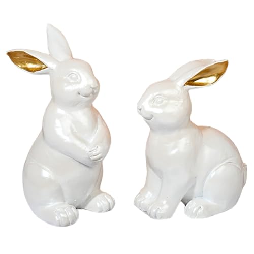 Statues de Lapin en résine blanche, cadeau idéal d'inauguration de maison - 2