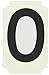 Brady 5050-O Gothic Quik-Align 2" Height, 1-1/4" Width, B-933 Vinyl, Black Color Letter, Legend "O" (Pack Of 10)