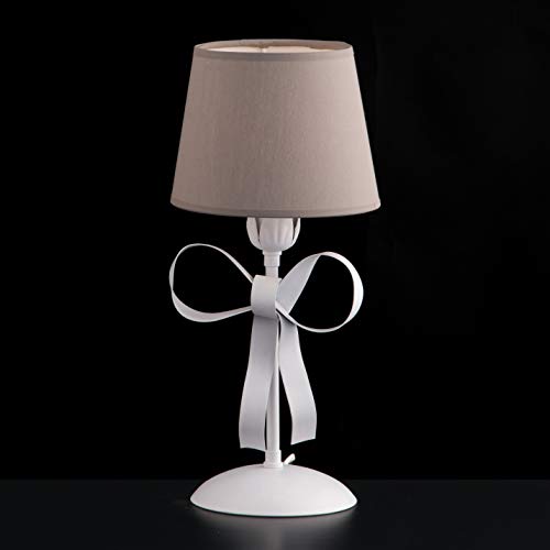 Lumetto Shabby Con Paralume Tortora Shabby Lucy 1 Luce