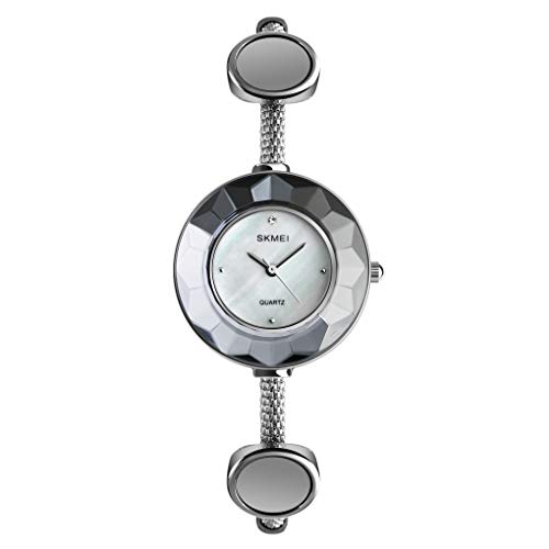 Preisvergleich Produktbild HYYQG Damen Quarzuhr Wasserdicht Klassisch Modisch Elegant Edelstahl Zink-Legierung Armband Diamant DüNn Armbanduhren Geschenk, Rose Gold / Silber, Silver