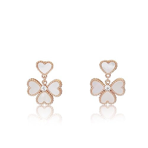 Boucles d'oreilles nacre et argent 925, le cadeau romantique idéal en forme de fleur