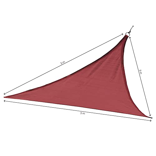 Toldo de jardín triangular para terrazas y patios color granate 5m 4