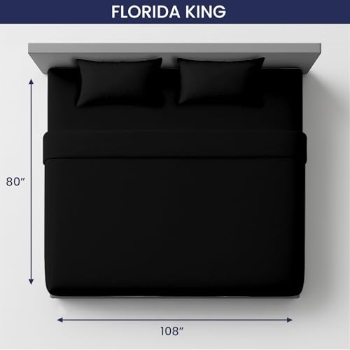 Image of SGI bedding 108 inch W x 80 inch L 4Pc Florida King Sheet Set 100% Egyptian Cotton - 600 Thread Count, Fits 18 inch Deep Pocket - Soft Breathable Oversized Sheets, for Extra Large Beds - Black