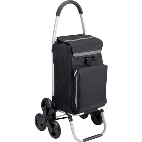 Meister Chariot de Courses - 56 litres - 3x3 Monte-escalier - avec Compartiment réfrigérant - Sac Amovible et imperméable/Shopper Pliable/Chariot de Courses / 6816810