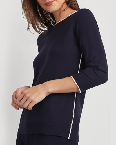 ELLEN TRACY Women's Crew Neck Sweater, Blair Long Sleeve Pullover Crewneck Top2