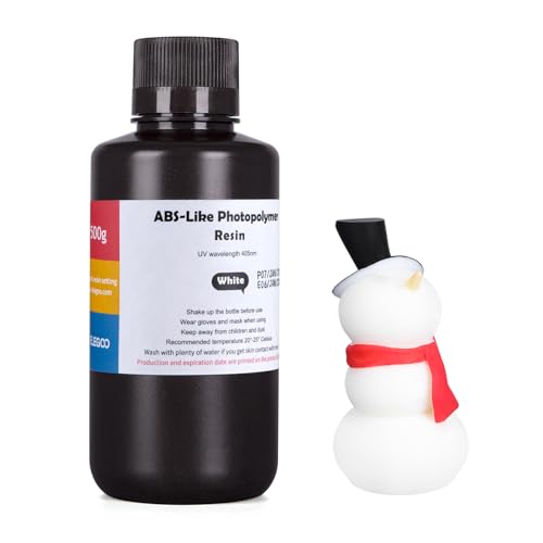 Image of ELEGOO ABS-Like 3D Printer Rapid Resin LCD UV-Curing Resin 405nm Standard Photopolymer Resin for LCD 3D Printing 500Gram White