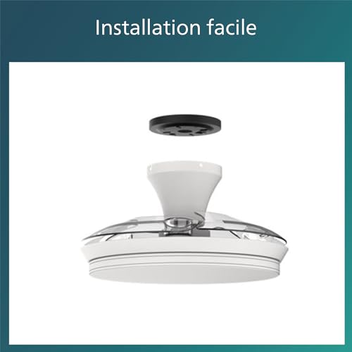 PHILIPS, Plafonnier LED Atlas 28W avec ventilateur 35W, 2700K-4000K-5500K, télécommande incluse, noir, pour éclairage de plafond, salon et chambre