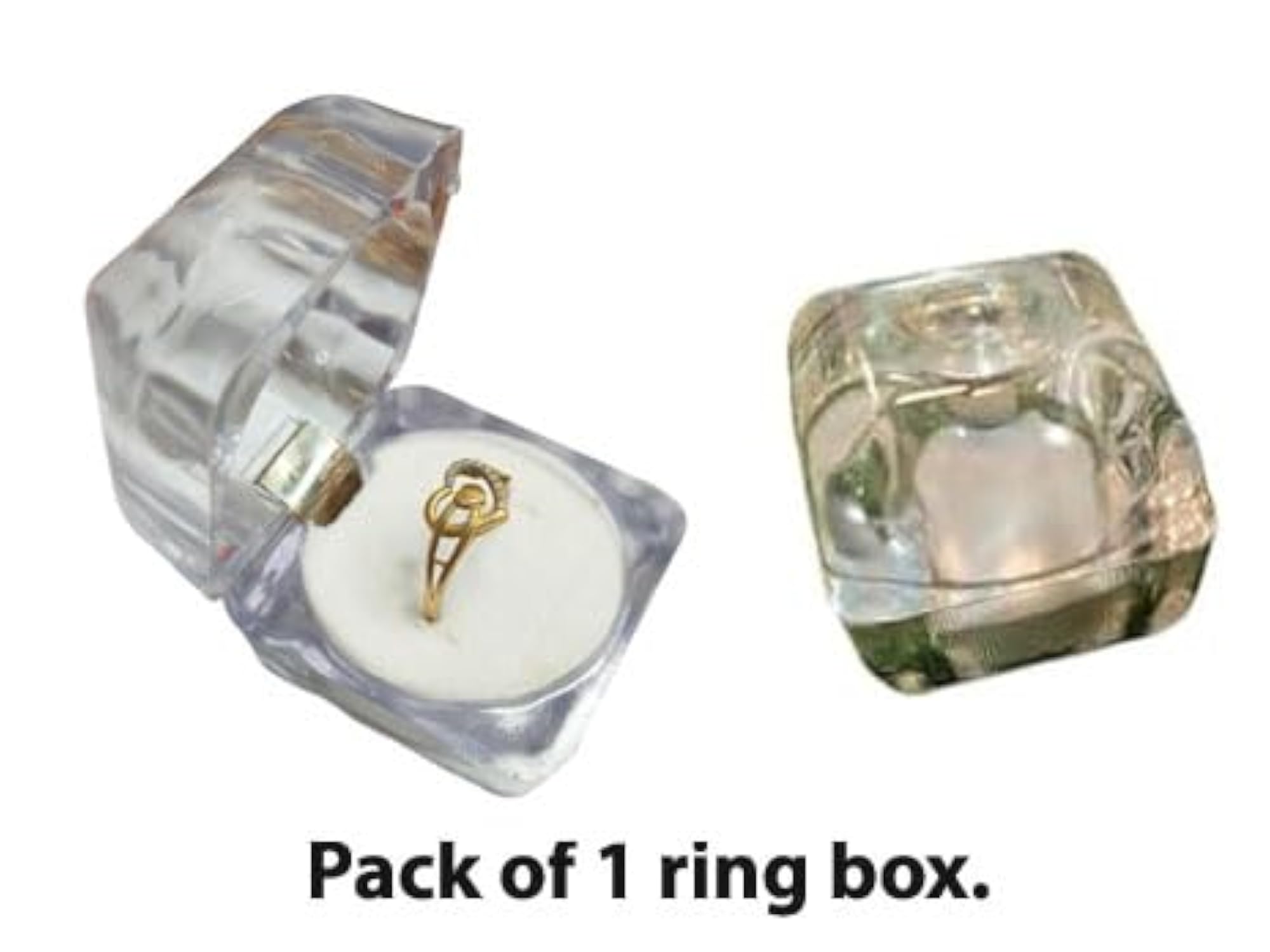 Clear Crystal Ring Gift Boxes Jewelry Storage Box