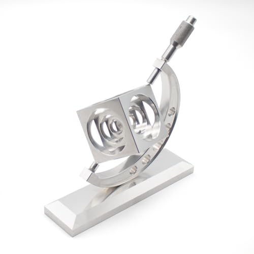 iDili High-Precision Micrometer Desk Ornament CNC Aluminum Micrometer Model with 360° Rotation, Industrial Decor for Workshop, Office High-Precision Micrometer (Silver)