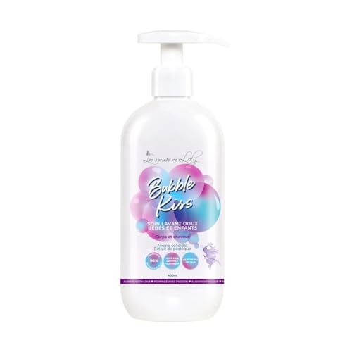 Les Secrets de Loly – Bubble Kiss – 2-in-1 Baby & Kinder Duschgel Haare & Körper – Ultra-Sanft für Babys & Neugeborene – Texturiertes Haar – 98% natürlich – 400 ml