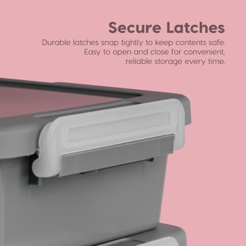 IRIS USA Storage Bins with Lids |Made in USA| 3 Qt - (4-Pack) - Gray by IRIS USA - Used condition - Image 5