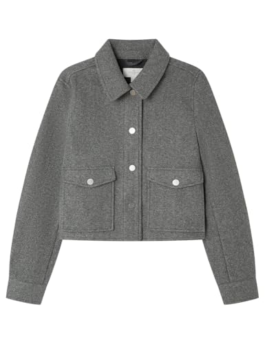 SPRINGFIELD Abrigo De Paño Corto Cepillado Con Bolsillos Delanteros Con Cremallera, Beige, 36