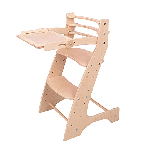 Woodandhearts Escalera de Madera Montessori - Silla para niños - Torre de Aprendizaje con Mesa - Taburete Montessori para - Taburete de Paso - Taburete de Aprendizaje (Silla Escalera Jirafa con Mesa) Cover
