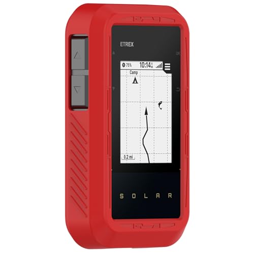 GIOPUEY Funda para Garmin eTrex Solar, Silicona TPU de Primera Calidad Suave y Ligero Protector Case Cover Carcasa - Red